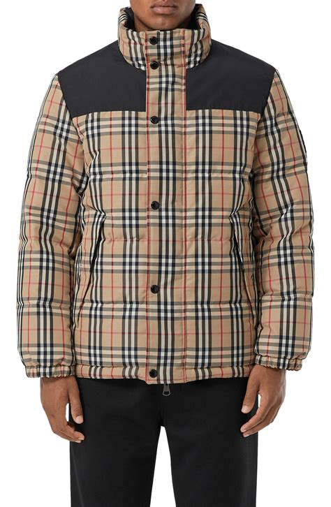 nordstrom burberry down jacket|burberry check cropped puffer jacket.